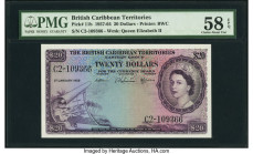 British Caribbean Territories Currency Board 20 Dollars 2.1.1959 Pick 11b PMG Choice About Unc 58 EPQ. Only a trace of circulation is seen on this rar...