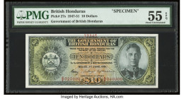 British Honduras Government of British Honduras 10 Dollars 1.6.1951 Pick 27s Specimen PMG About Uncirculated 55 EPQ. An elusive Specimen that holds th...