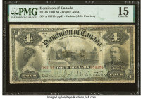 Canada Dominion of Canada $4 2.7.1900 DC-16 PMG Choice Fine 15. A pleasing $4 example of the intriguing 1900 issue. This date was short-lived and repl...