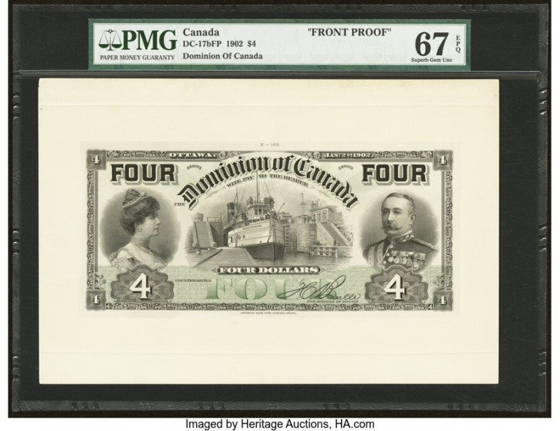 Canada Dominion of Canada $4 2.1.1902 DC-17FP Front Proof PMG Superb Gem Unc 67 ...