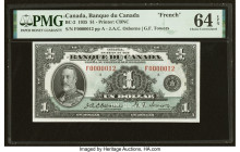 Serial Number 12 Canada Bank of Canada $1 1935 BC-2 PMG Choice Uncirculated 64 EPQ. An impressive two-digit serial number is seen on this desirable an...