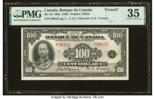 Serial Number 122 Canada Bank of Canada $100 1935 BC-16 PMG Choice Very Fine 35. Prince Henry is engraved on this handsome and rare $100 from the shor...
