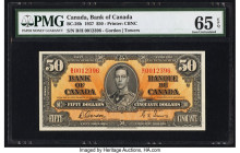 Canada Bank of Canada $50 2.1.1937 BC-26b PMG Gem Uncirculated 65 EPQ. A fantastic key denomination, and the highest denomination to feature the portr...