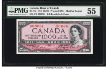 Canada Bank of Canada $1000 1954 BC-44a PMG About Uncirculated 55. This gorgeous high denomination from the 1954 series possesses the modified portrai...