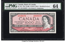 Canada Bank of Canada $1000 1954 BC-44c PMG Choice Uncirculated 64. Canada's highest denomination banknote that is incredibly popular today, and it is...