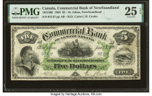 Canada St. Johns, NF- Commercial Bank of Newfoundland $5 3.1.1888 Ch.# 185-18-06 PMG Very Fine 25 EPQ. A pleasing example of this scarce early Newfoun...