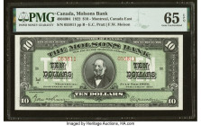 Canada Montreal, PQ- Molsons Bank $10 3.7.1922 Ch.# 490-40-04 PMG Gem Uncirculated 65 EPQ. An attractive note from the last series issued by The Molso...