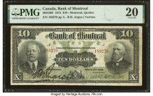 Canada Montreal, PQ- Bank of Montreal $10 3.9.1912 Ch.# 505-52-04 PMG Very Fine 20. Despite heavy circulation, this note displays clearly visible deta...