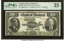 Canada Montreal, PQ- Bank of Montreal $50 2.1.1923 Ch.# 505-56-08 PMG Very Fine 25. A seldom seen high denomination note from this 1923 issue. A detai...