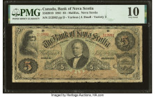 Canada Halifax, NS- Bank of Nova Scotia $5 2.7.1881 Ch.# 550-20-10 PMG Very Good 10. We have offered this Halifax emission only once previously in iss...
