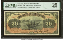 Canada Halifax, NS- Bank of Nova Scotia $20 2.1.1903 Ch.# 550-28-14 PMG Very Fine 25. The first of three $20 notes from the "scenic issue" series, wit...