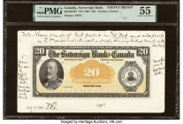 Canada Toronto, ON- Sovereign Bank of Canada $20 1.5.1907 Ch.# 685-10-12P1 Front Proof PMG About Uncirculated 55. Issued Banknotes and associated Spec...