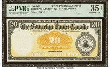 Canada Toronto, ON- Sovereign Bank of Canada $20 1.5.1907 Ch.# 685-10-12FP Front Progressive Proof PMG Choice Very Fine 35 EPQ. A stimulating view int...