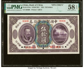 China Bank of China 50 Dollars 1.6.1913 Pick 32As S/M#C294 Specimen PMG Choice About Unc 58 EPQ. An impressive, extremely rare Specimen for the 50 Dol...