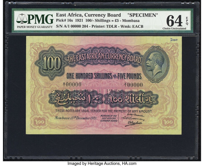 East Africa East African Currency Board 100 Shillings = 5 Pounds 15.12.1921 Pick...