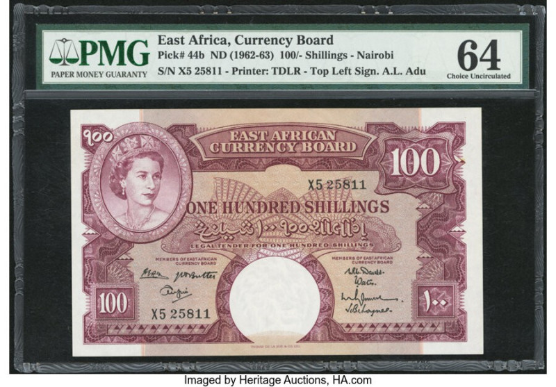 East Africa East African Currency Board 100 Shillings ND (1962-63) Pick 44b PMG ...