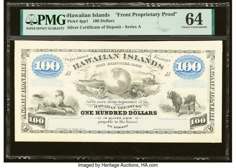 Hawaii Kingdom Of Hawaii, Department of Finance 100 Dollars ND (1879) Pick 4pp1 ...