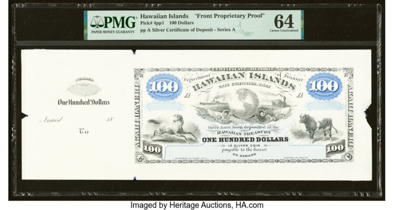 Hawaii Kingdom Of Hawaii, Department of Finance 100 Dollars ND (1879) Pick 4pp1 ...