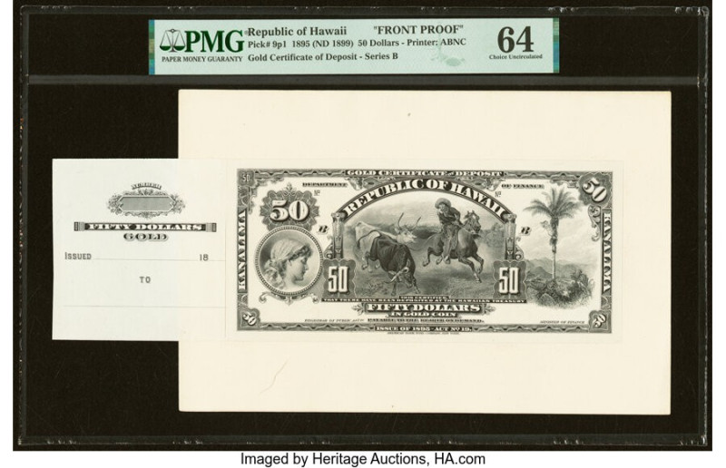 Hawaii Republic Of Hawaii, Department of Finance 50 Dollars 1895 (ND 1899) Pick ...