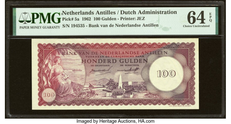 Netherlands Antilles Bank van de Nederlandse Antillen 100 Gulden 2.1.1962 Pick 5...