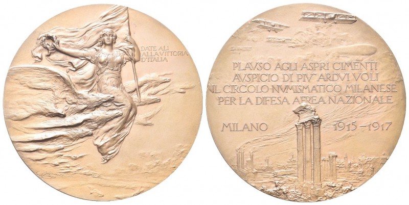 MILANO
Circolo Numismatico Milanese. Medaglia 1917 Mostra Italiana di Aereonaut...