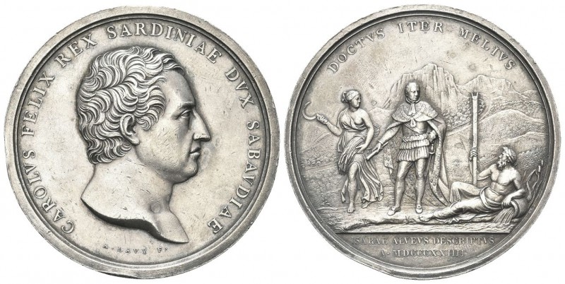 SAVOIA
Carlo Felice, 1821-1831. Medaglia 1824 opus A. Lavy.
Ag gr. 60,55 mm 52...