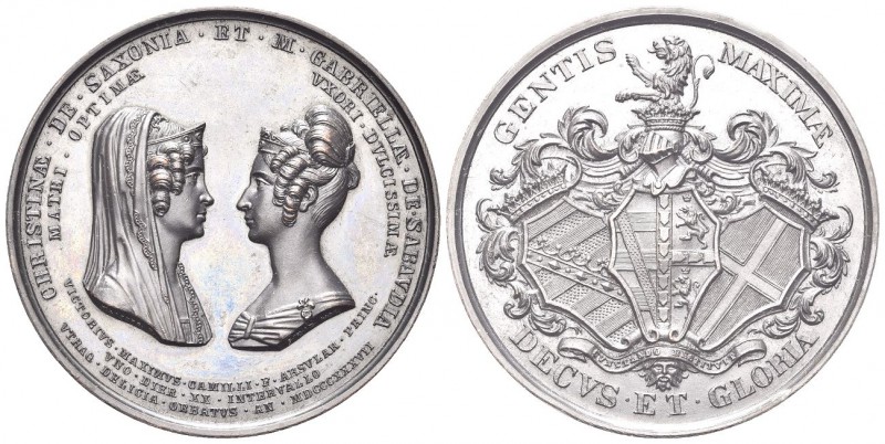 SAVOIA
Cristina di Sassonia e Maria Gabriella di Savoia. Medaglia 1837 opus Lor...