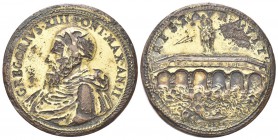 ROMA
Gregorio XIII (Ugo Boncompagni), 1572-1585. Medaglia a. II opus L. Fragni.
Æ dorato gr. 15,34 mm 33
Dr. GREGORIVS XIII PONT MAX AN II. Busto a...