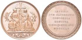 ROMA
Pio IX (Giovanni Maria Mastai Ferretti), 1846-1878. Medaglia 1855 opus Karl Radnitzky.
Æ gr. 95,25 mm 65
Dr. Personificazioni dell’Austria, co...