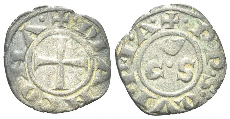 ANCONA
Repubblica, metà del XIII sec. Denaro.
Æ gr. 0,69
Dr. DE ANCONA, Croce...