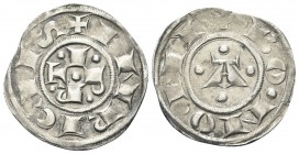 BOLOGNA
Repubblica, monetazione a nome di Enrico VI Imperatore, 1191-1336. Bolognino grosso con punti.
Ag gr. 1,45
Dr. ENRICIIS. Le lettere I P R T...