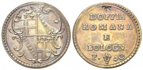 BOLOGNA
Senza indicazione di autorità emittente. Peso monetale della Doppia Romana e Bolognese da 30 Paoli.
Æ gr. 5,45
Dr. Stemma della città di Bo...