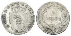 MILANO
Maria Teresa d’Asburgo, Imperatrice e Duchessa di Milano, 1740-1780. 5 Soldi 1780.
Ag gr. 1,40
Dr. M THER D G R I H B R A A D MED. Stemma co...