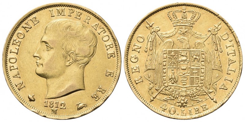 MILANO
Napoleone I Re d’Italia, 1805-1814. 40 Lire 1812 puntali sagomati.
Au ...