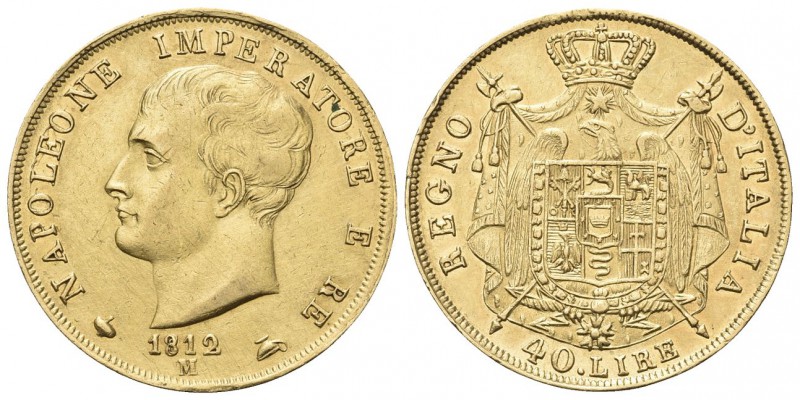 MILANO
Napoleone I Re d’Italia, 1805-1814. 40 Lire 1812 puntali sagomati (8 del...