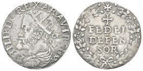 NAPOLI
Filippo II di Spagna, Re di Napoli e di Sicilia 1554-1598. Carlino 1572.
Ag gr. 2,39
Dr. PHILIP D REX ARA VTR SIC 1572. Busto radiato a s.; ...