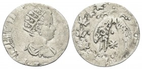 NAPOLI
Filippo III di Spagna, Duca di Milano, Re di Napoli e di Sicilia, 1598-1621. Mezzo Carlino o Zanetta.
Ag gr. 0,89
Dr. PHILIPP III REX ARA V....