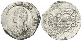 NAPOLI
Filippo III di Spagna, Duca di Milano, Re di Napoli e di Sicilia, 1598-1621. Mezzo Scudo.
Ag gr. 14,98
Dr. PHILIPP III DG REX ARAG VTRI. Bus...