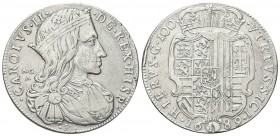 NAPOLI
Carlo II di Spagna, Re di Napoli e Sicilia, 1665-1700. Ducato da 100 Grana 1689 AG A.
Ag gr. 25,13
Dr. CAROLVS II - D G REX HISP. Busto coro...
