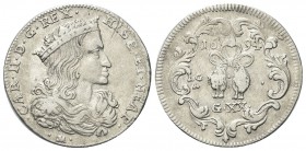 NAPOLI
Carlo II di Spagna, Re di Napoli e Sicilia, 1665-1700. Tarì 1694.
Ag gr. 4,33
Dr. CAR II DG REX - HISP ET NEAP. Busto coronato e corazzato a...
