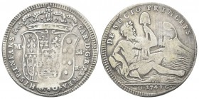 NAPOLI
Carlo di Borbone, 1734-1759. Mezza Piastra da 60 Grana 1749.
Ag gr. 11,91
Dr. CAR D G REX NEA - HISP INFANS. Stemma coronato; ai lati, M - M...
