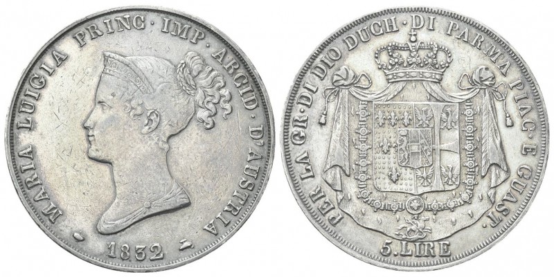 PARMA
Maria Luigia d'Austria, 1814-1847. 5 Lire 1832.
Ag 
Dr. Busto diademato...