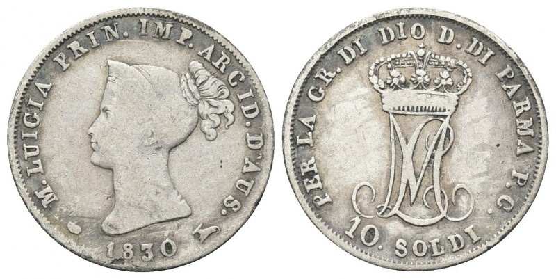 PARMA
Maria Luigia d'Austria, 1814-1847. 10 Soldi 1830.
Ag 
Dr. Busto diadema...