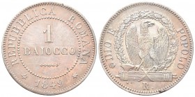 ROMA
Seconda Repubblica Romana, 1848-1849. Baiocco 1849.
Æ 
Dr. Valore entro cerchio perlinato. Rv. Aquila verso d., su fascio, entro ghirlanda.
P...