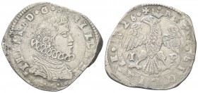 SICILIA
Filippo IV di Spagna, 1621-1665. 4 Tarì 1626.
Ag gr. 10,28
Dr. PHILIPP - IIIII D G. Busto corazzato con alto collare. Rv. REX SICILIAE 1626...