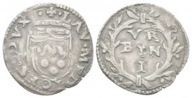 URBINO
Lorenzo De’ Medici, 1516-1519. Quattrino.
Æ gr. 0,69
Dr. LAV MEDICES DVX, Stemma dei Medici sormontato da corona. Rv. VR / BIN / I, entro co...