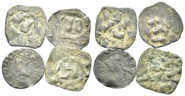 LOTTI
Repubblica, monetazione a nome di Enrico V Imperatore, 1125-1181. Lotto di quattro Denari di Lucca.
Æ

tipo MIR 110.

Mediamente B/MB