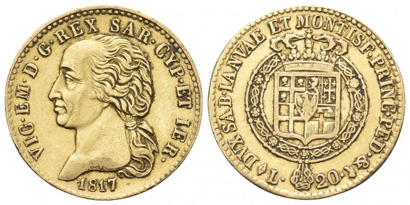 REGNO DI SARDEGNA
Vittorio Emanuele I, 1802-1821. 20 Lire 1817 Torino, I° Tipo....