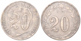REGNO D’ITALIA
Vittorio Emanuele II, 1861-1878. Curiosità o difetto di conio su moneta ribattuta sul 10 centesimi di Vittorio Emanuele II 1867.
Cu ...