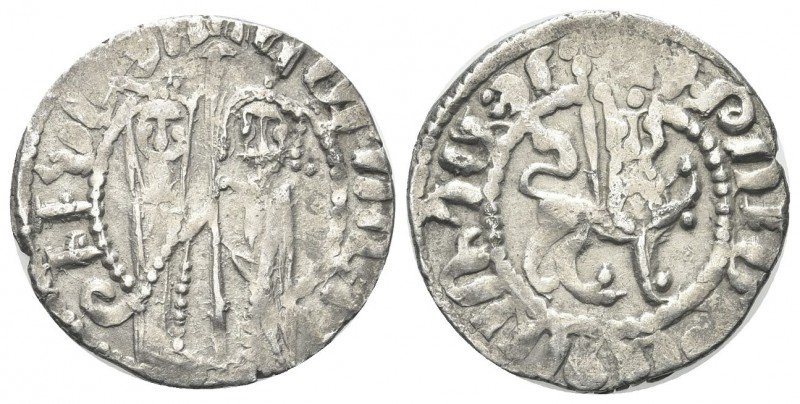 ARMENIA
Hetoum I, 1226-1271. Tram.
Ag gr. 2,84
Dr. Re Hetoum e la Regina Zabe...